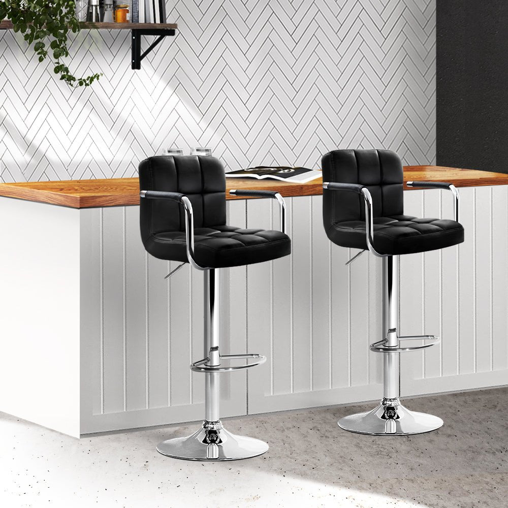 Gas lift Swivel Bar Chairs With Armrests