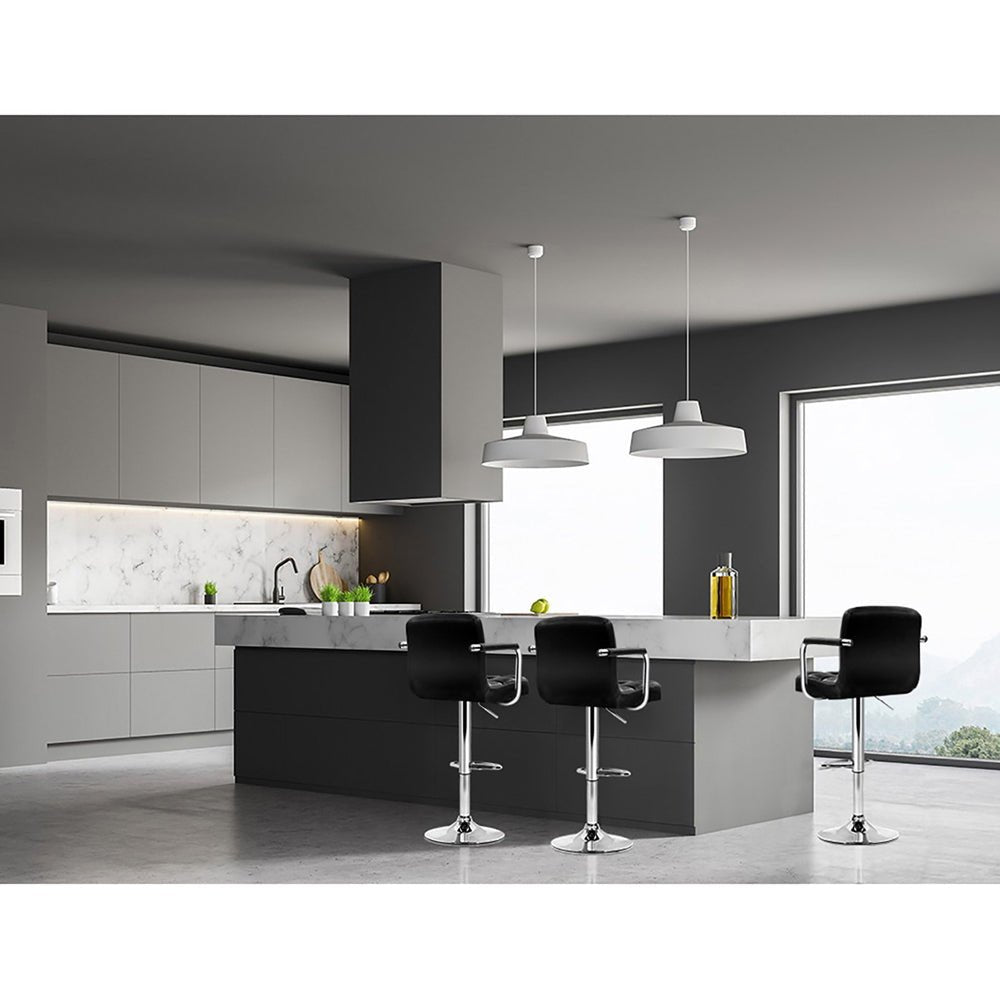 Set of 4 Swivel Bar Stools With Gas Lift And Armrests