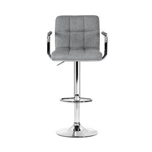 Swivel Bar Stools With Gas Lift - Grey Seats - 2 Pack