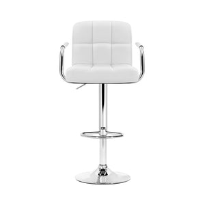 Swivel Bar Stools With Gas Lift - White Seats - 2 Pack