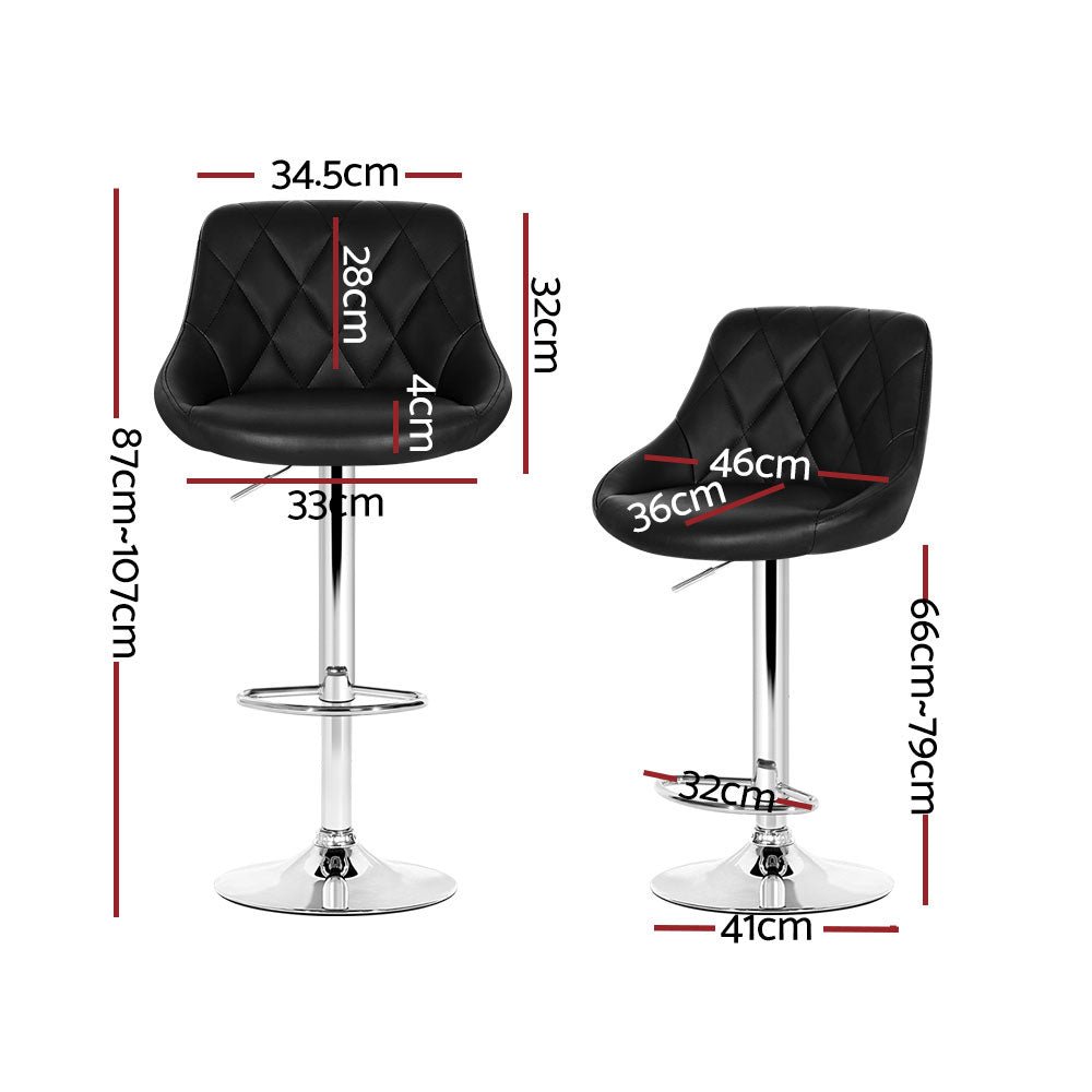 Black Kitchen Bar Stools - 4 Pack