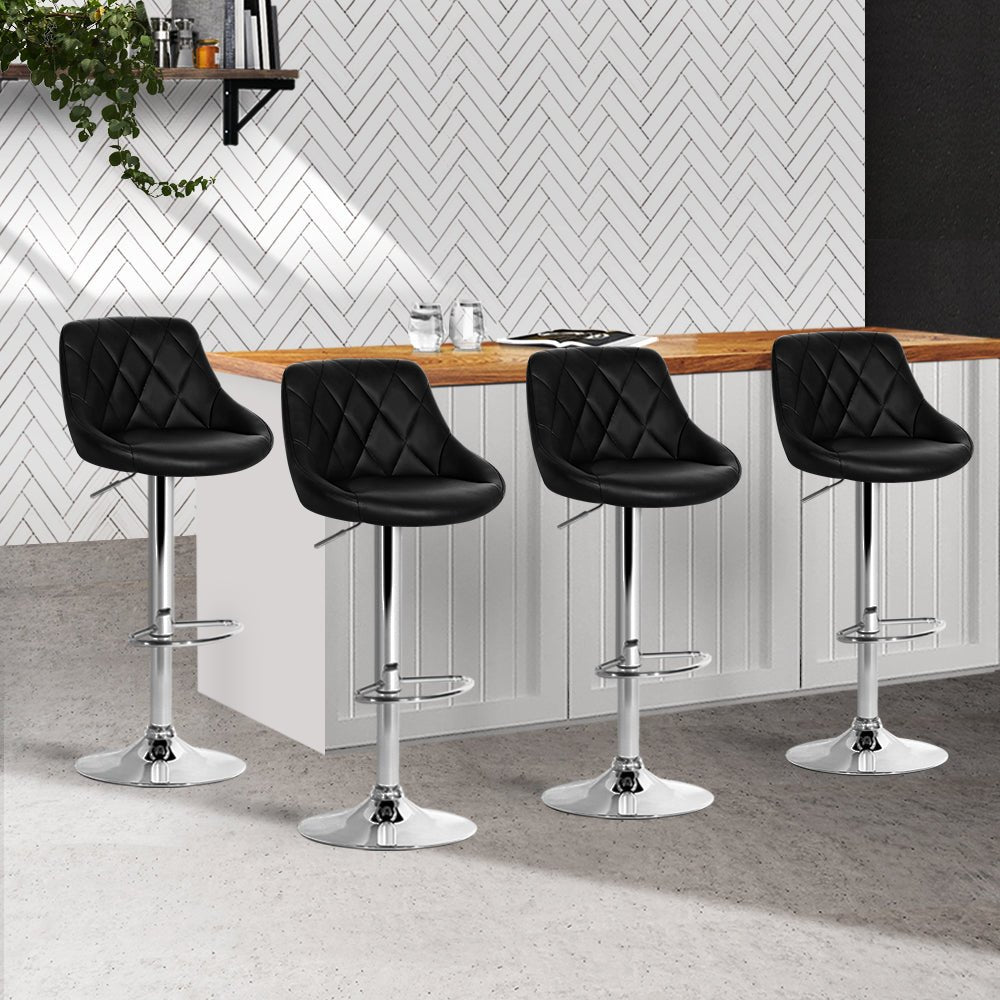Black Kitchen Bar Stools - 4 Pack