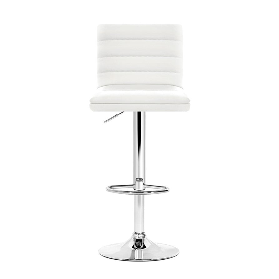 White Lined Pattern Bar Stools- Set Of 4