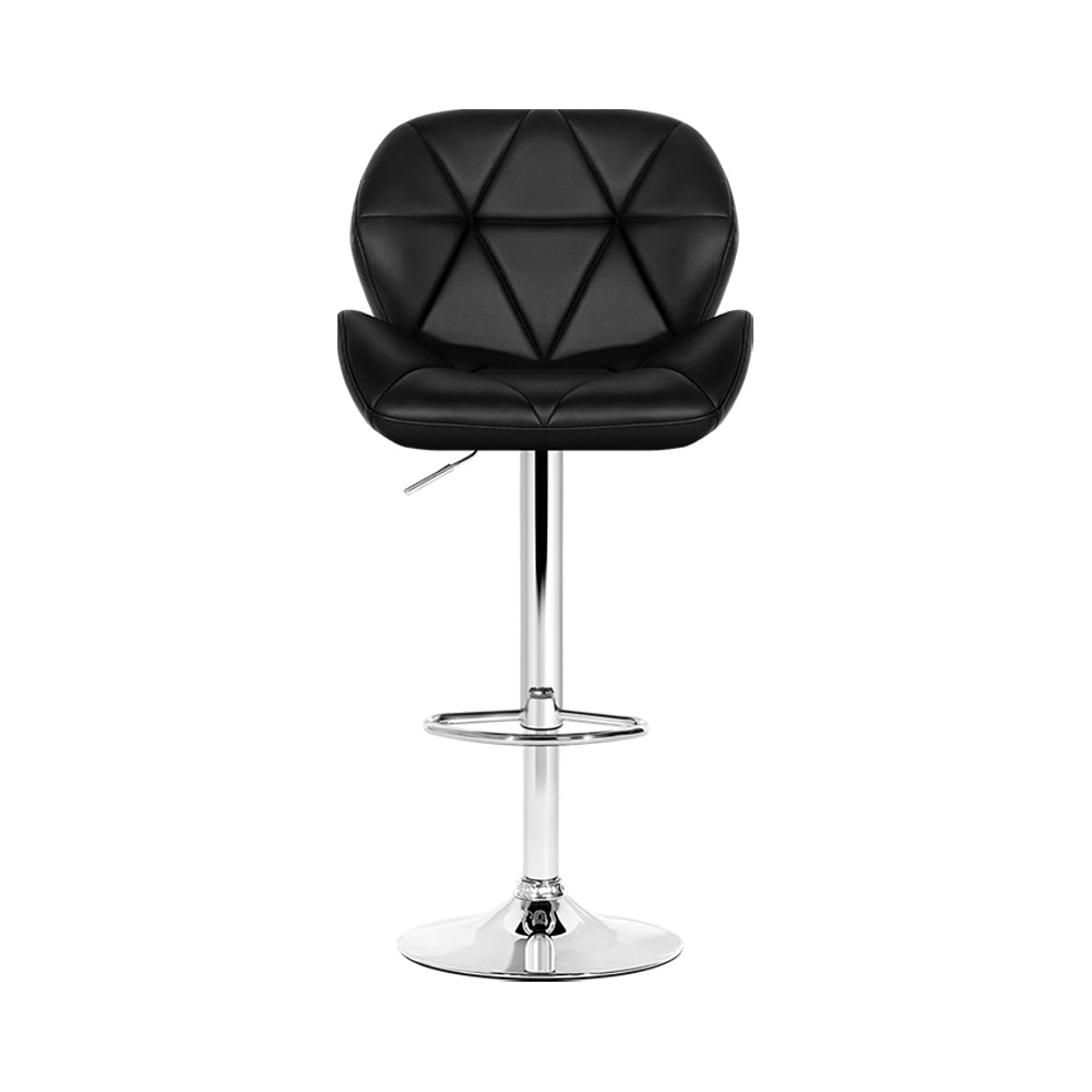 2 Black Kitchen Bar Stools With Chrome Legs