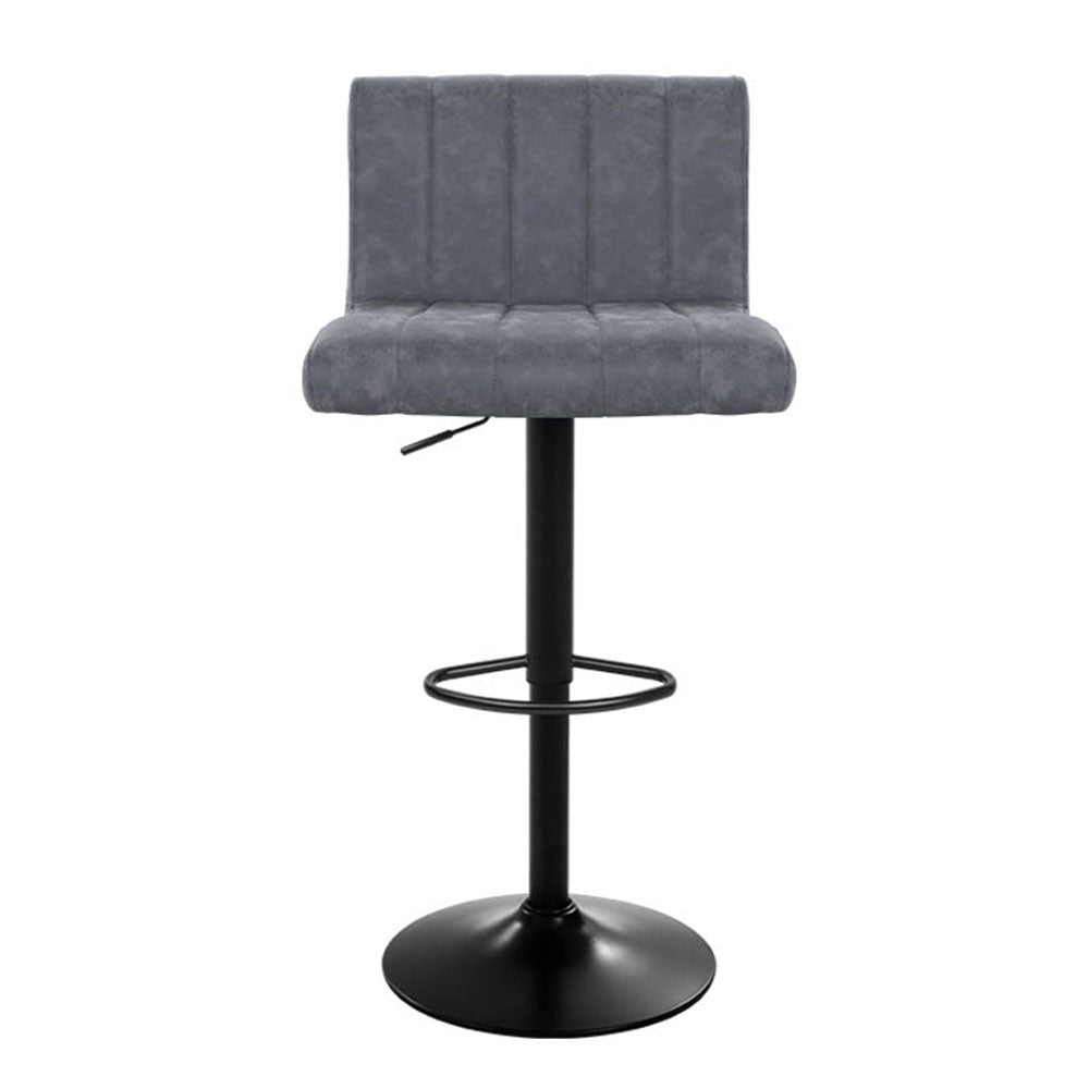 Line Style Bar Stools With Grey PU Leather Seats