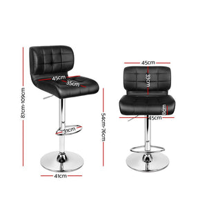 Bar Stools With Adjustable Gas Lift - 2 Pack