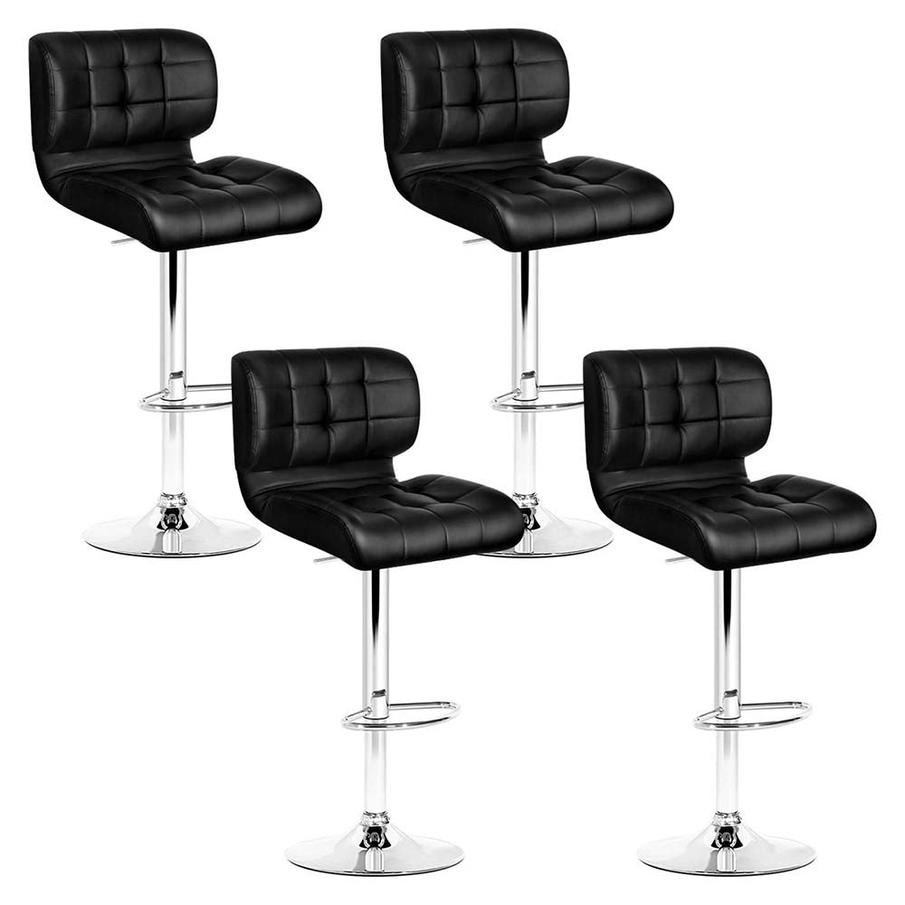 Set of 4 PU Leather Gas Lift Bar Stools