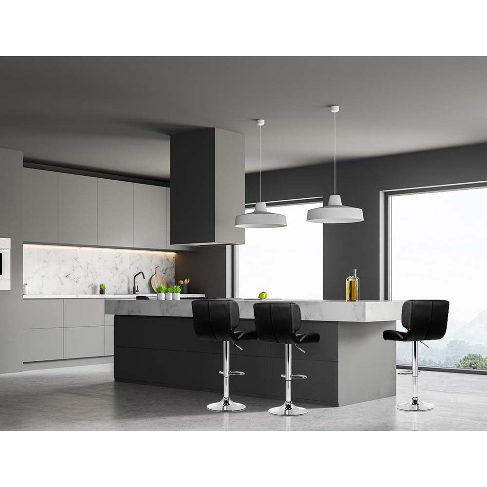 Set of 4 PU Leather Gas Lift Bar Stools