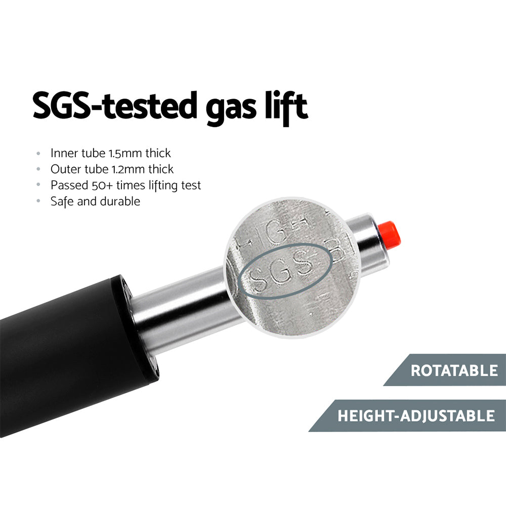 Set of 2 Kitchen Bar Stools With Gas Lift And Plush Seats