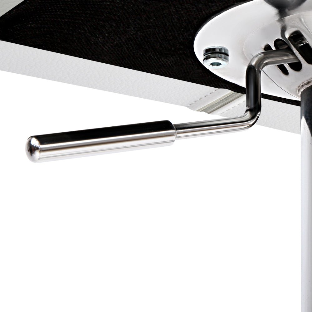 Gas Lift Bar Stools - White and Chrome - Set Of 2