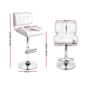 White Bar Stools With Chrome Base And Gas Lift - 4 Pack