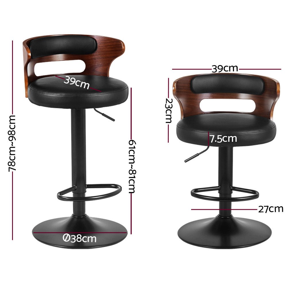Bar Stools With Back Rests - 2 Pack