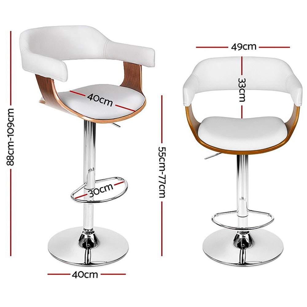 Wooden PU + Leather Bar Stool - Twin Set