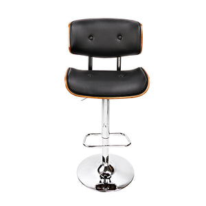 Wooden Gas Lift Bar Stool With Chrome Legs