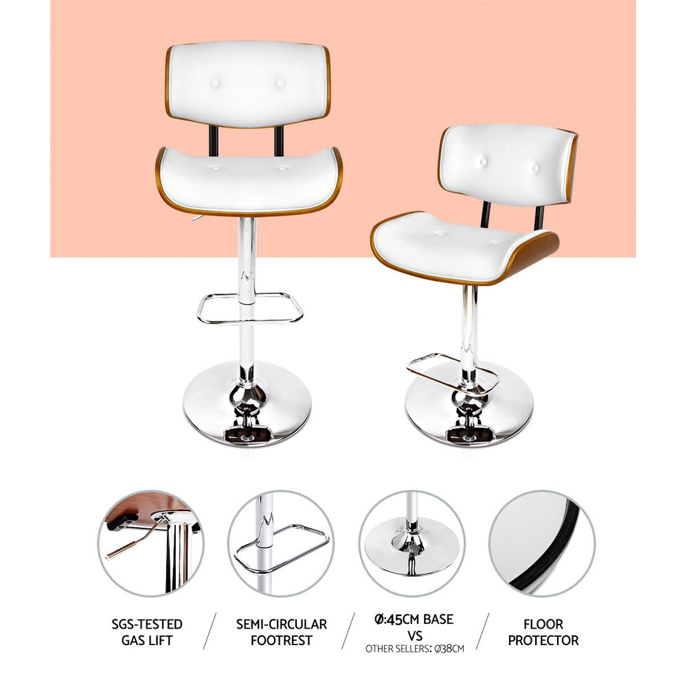 Wooden Gas Lift Bar Stool - 2 Pack