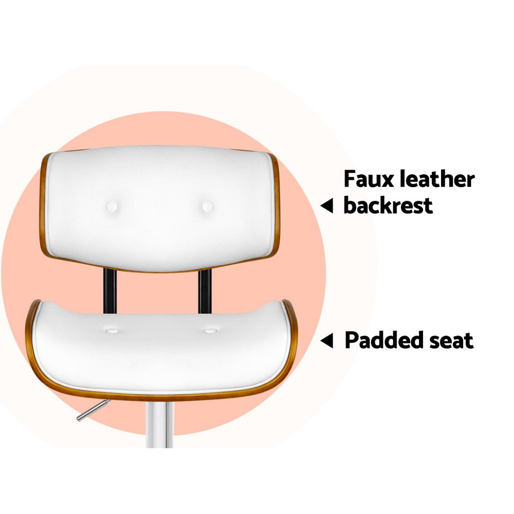 Wooden Gas Lift Bar Stool - 2 Pack