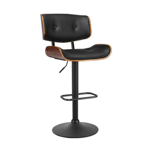 Gas Lift Wooden PU Leather Bar Stool