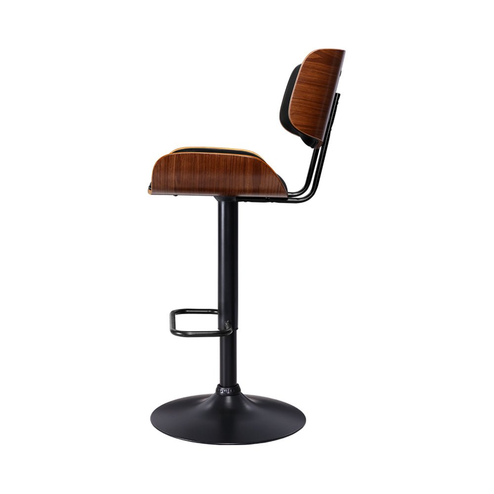 Gas Lift Wooden PU Leather Bar Stool