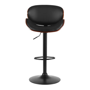 Artiss 2X Bar Stools - Black | Swivel Gas Lift Kitchen Chairs