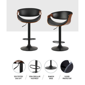 Artiss Swivel Bar Stools Set of 2 | Stylish Kitchen Gas Lift Bar Chairs