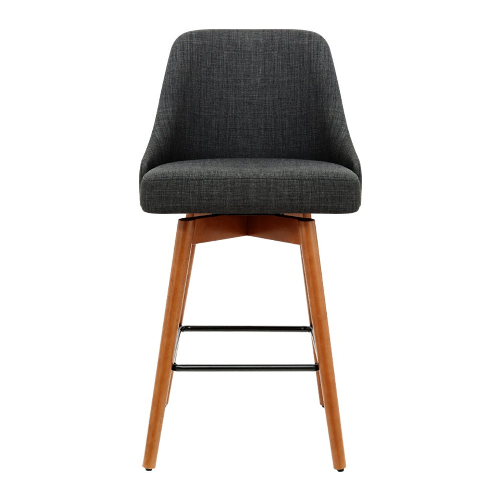 Set of 4 Wooden Fabric Bar Stools