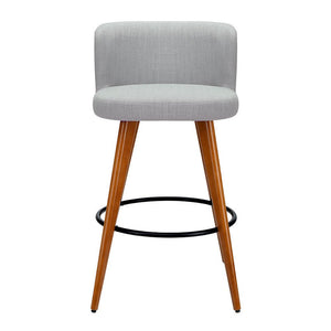 Wooden Fabric Bar Stools With Circular Footrest