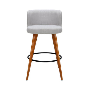 Beach Styled Wooden Fabric Bar Stools - 4 Pack