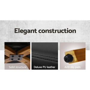 Walnut Wood Bar Stools - Black and Brown - 4 Pack