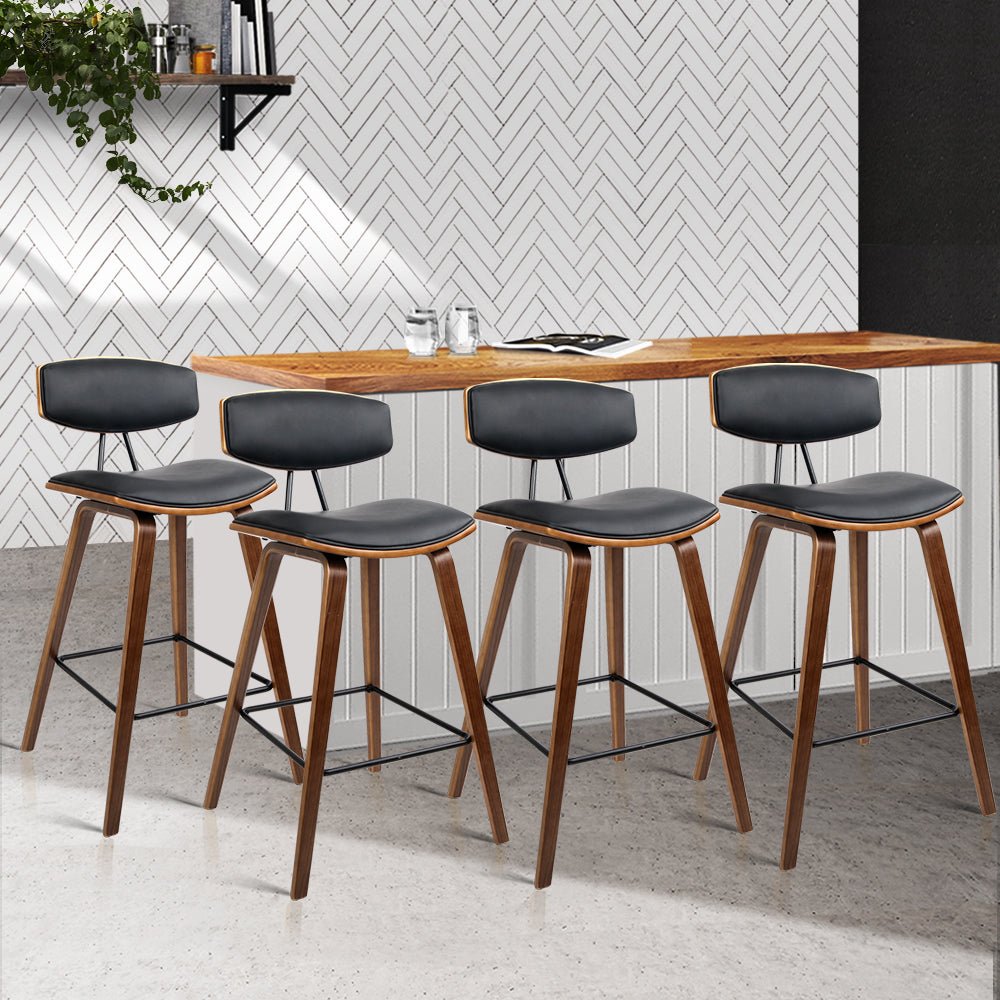Circular Footrested Bar Stools - 4 Pack