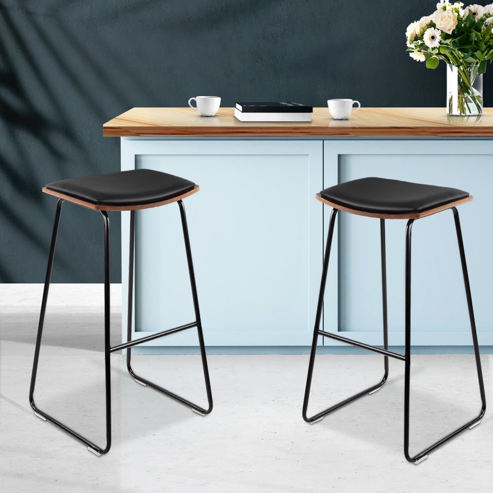 Backless PU Leather Bar Stools For Kitchen