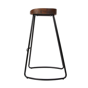 Backless Elm-Wood Bar Stools - 2 Pack