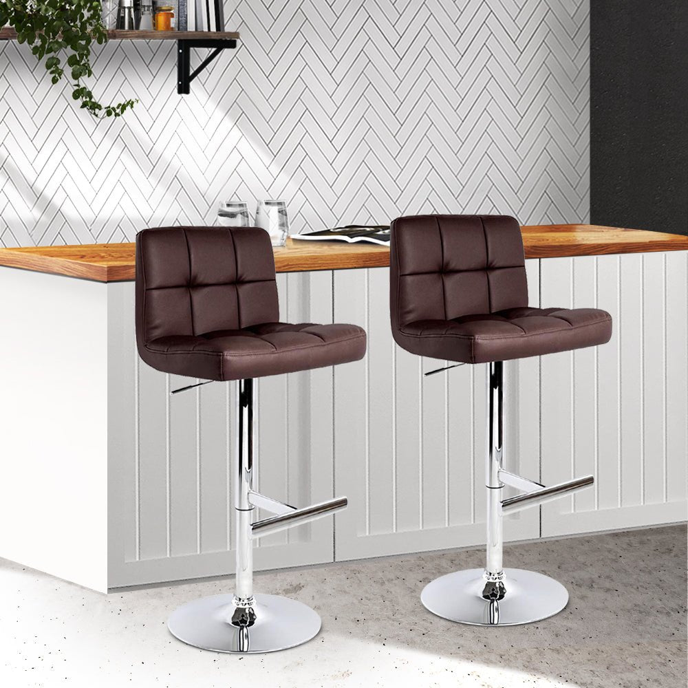 Gas Lift Bar Stools - Chocolate Brown - 2 Pack