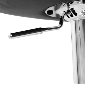 Black and Chrome Leather Patterned Bar Stools - 2 Pack