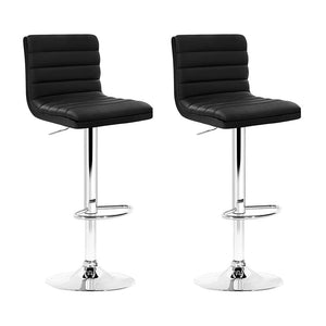 Padded Leather Bar Stools - Twin Pack