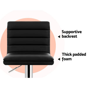 Padded Leather Bar Stools - Twin Pack
