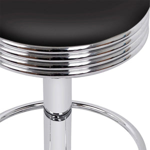 Backless PU Leather Bar Stools With Chrome Legs - 2 Pack