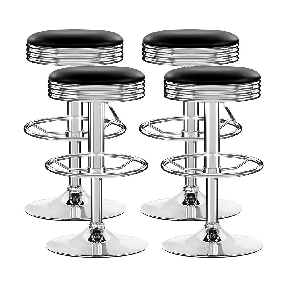 Leather Backless Bar Stools - 4 Pack