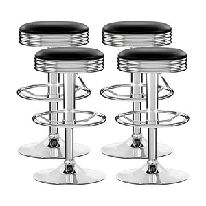 Leather Backless Bar Stools - 4 Pack