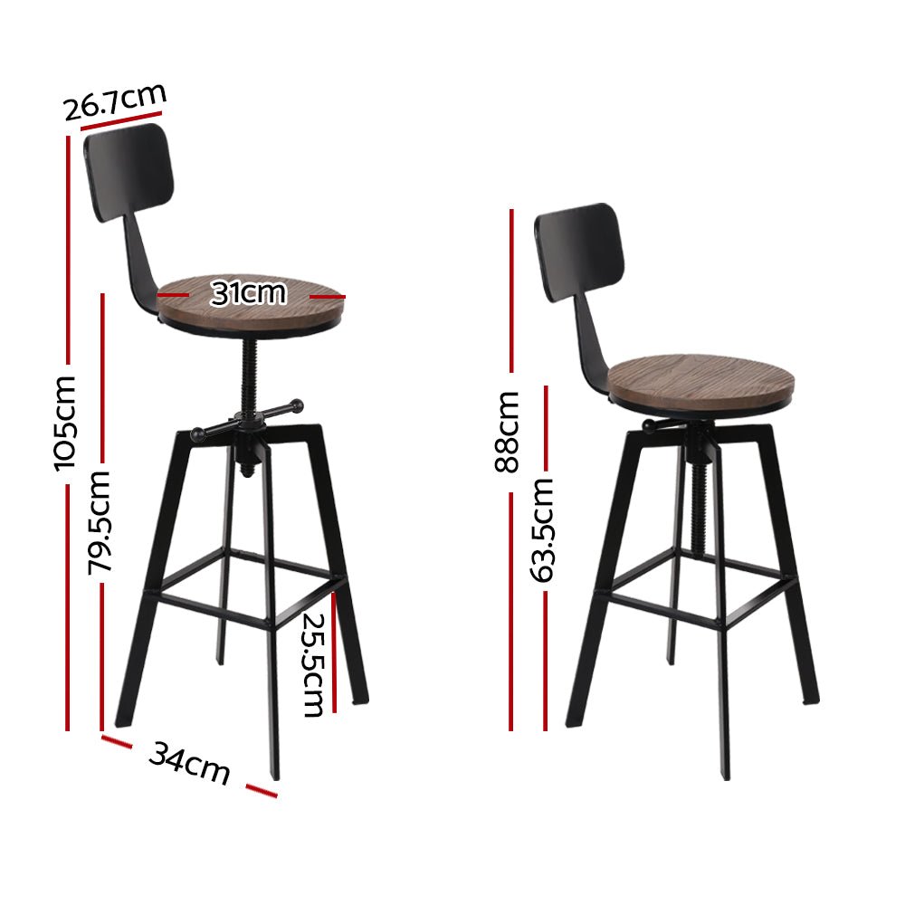 Black Industrial Studio Styled Metal Bar Stool