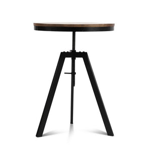 Elm Round Wooden Dining Table With Industrial Styled Legs