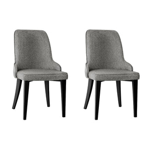 Grey Fabric Dining Chairs - Set of 2