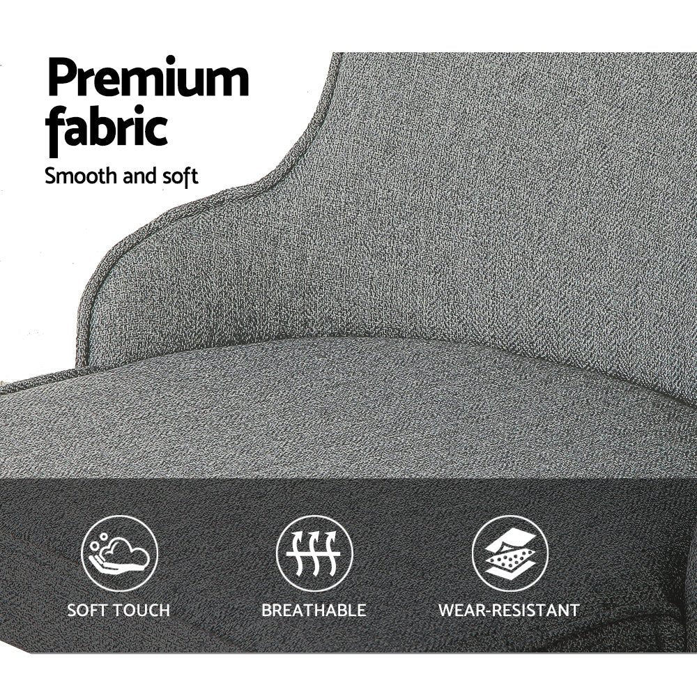 Grey Fabric Dining Chairs - Set of 2