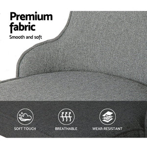 Grey Fabric Dining Chairs - Set of 2