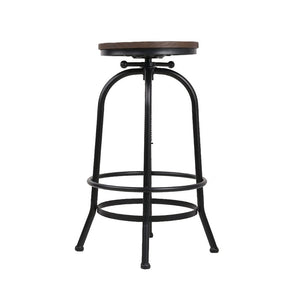 Industrial Bar Stool With Round Seat - 2 Pack