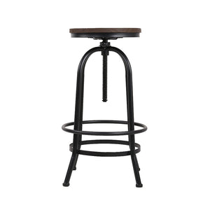 Industrial Bar Stool With Round Seat - 2 Pack