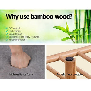 Grey Bamboo Shoe Rack Bench Chair