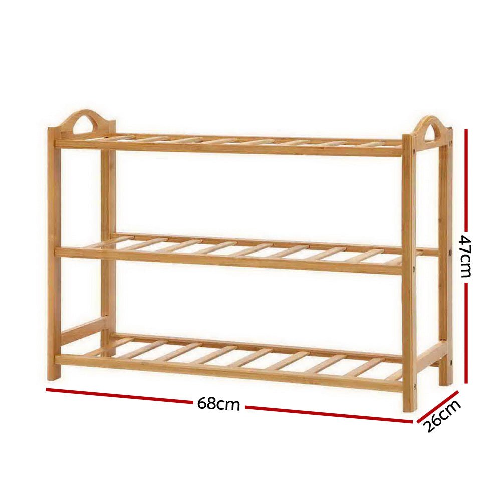 3 Tiers Bamboo Shoe Rack Storage Organiser