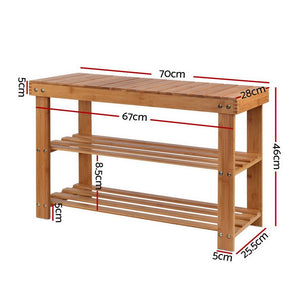 Bamboo Bench Seat / Shoe Rack