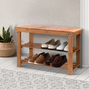 Bamboo Bench Seat / Shoe Rack