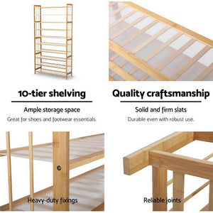10-Tier Bamboo Storage Shelf